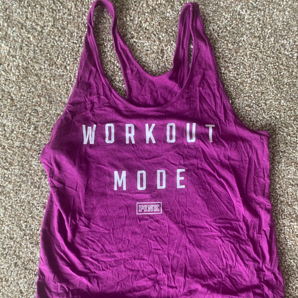 Pink workout mode tank top